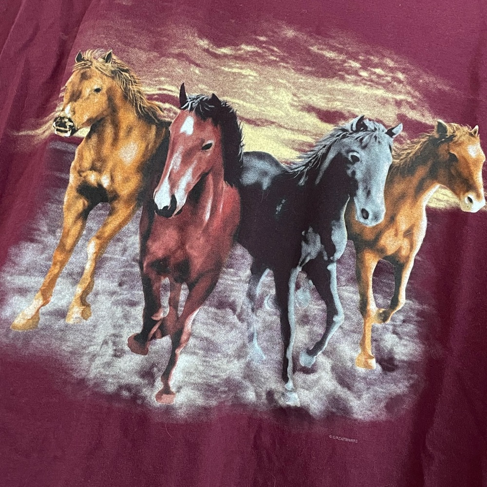 Vintage purple horses shirt size XL